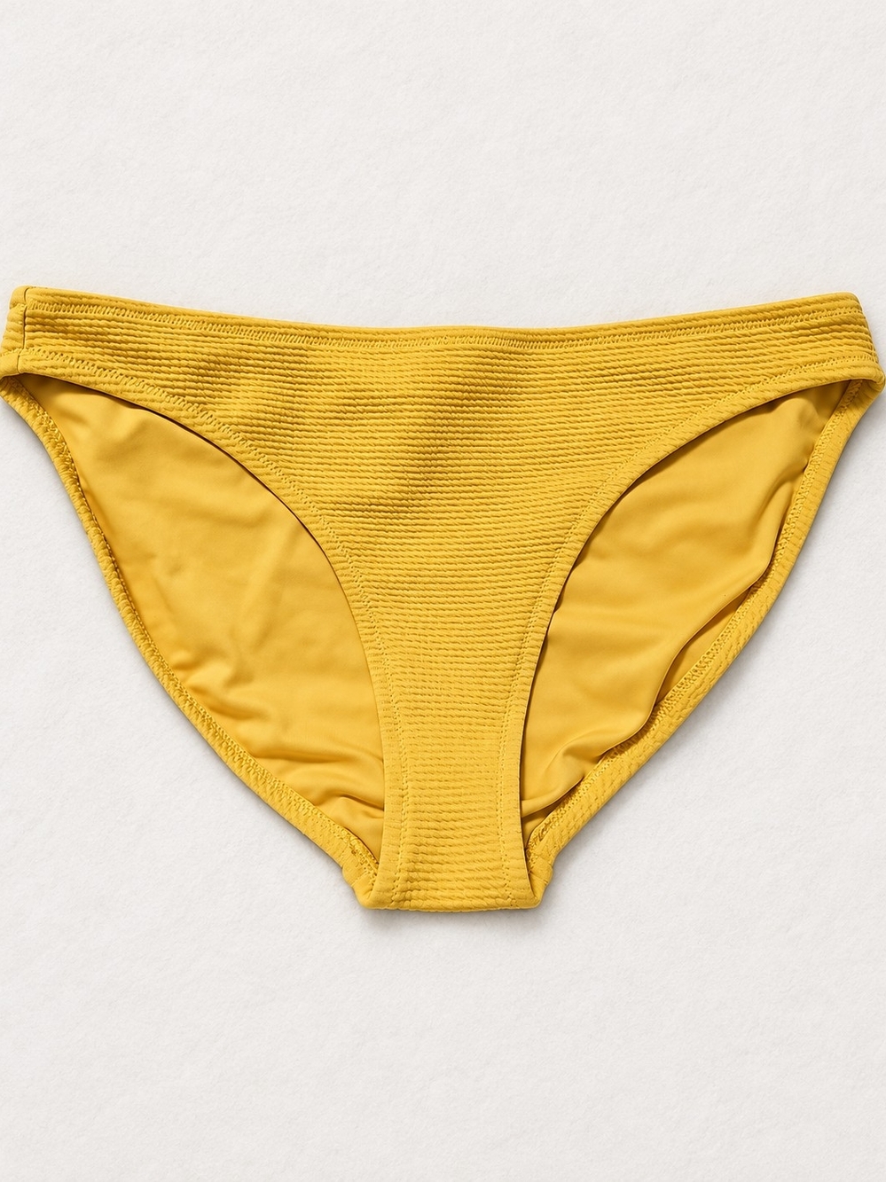 Old Navy Mustard Yellow Textured Bikini Bottoms Small